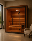 Golden Designs Bergen 6 Person Outdoor-Indoor Traditional Sauna - Canadian Red Cedar Interior