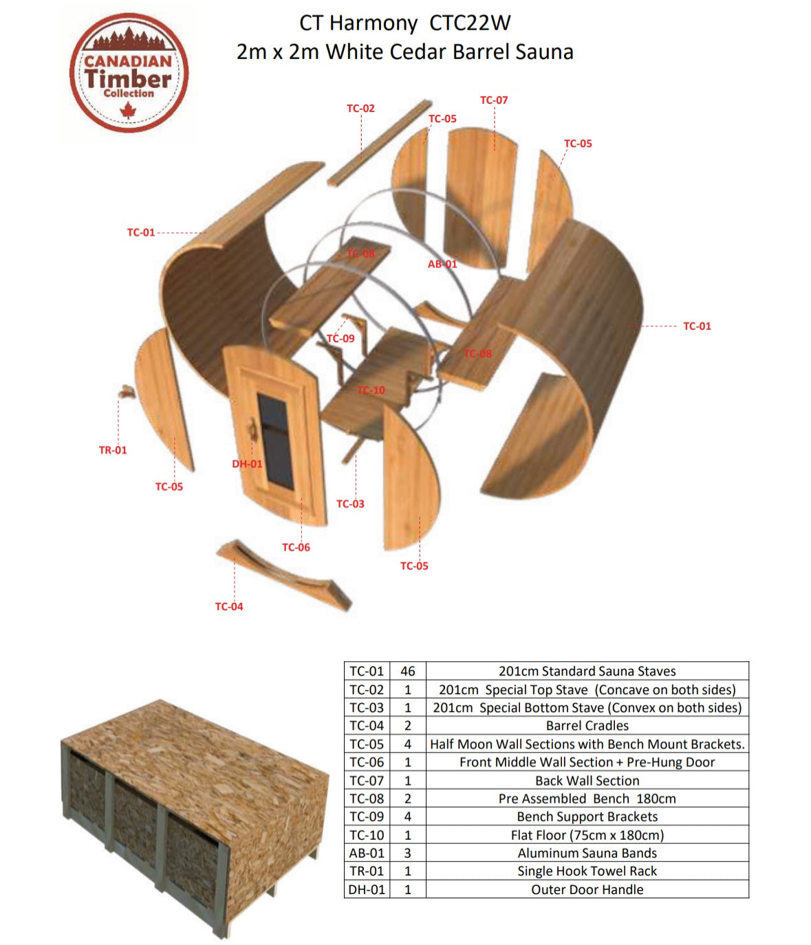 Dundalk LeisureCraft Canadian Timber Harmony Barrel Sauna