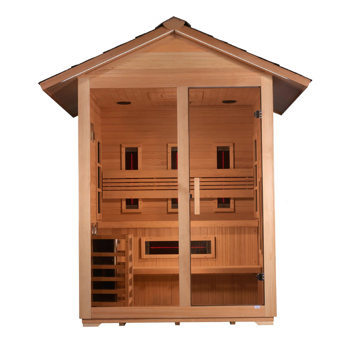 Golden Designs Carinthia 3 Person Hybrid PureTech™ Full Spectrum IR Outdoor Sauna - Canadian Hemlock