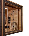 Visby 3 Person Outdoor-Indoor PureTech Hybrid Full Spectrum Sauna – Canadian Red Cedar Interior