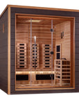Visby 3 Person Outdoor-Indoor PureTech Hybrid Full Spectrum Sauna – Canadian Red Cedar Interior