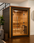 Golden Designs Narvik 2 Person Outdoor-Indoor Traditional Sauna - Canadian Red Cedar Interior