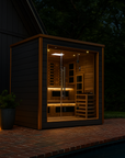 Karlstad 6 Person Outdoor-Indoor PureTech Hybrid Full Spectrum Sauna – Canadian Red Cedar Interior
