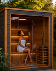 Golden Designs Bergen 6 Person Outdoor-Indoor Traditional Sauna - Canadian Red Cedar Interior