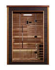 Golden Designs Narvik 2 Person Outdoor-Indoor Traditional Sauna - Canadian Red Cedar Interior