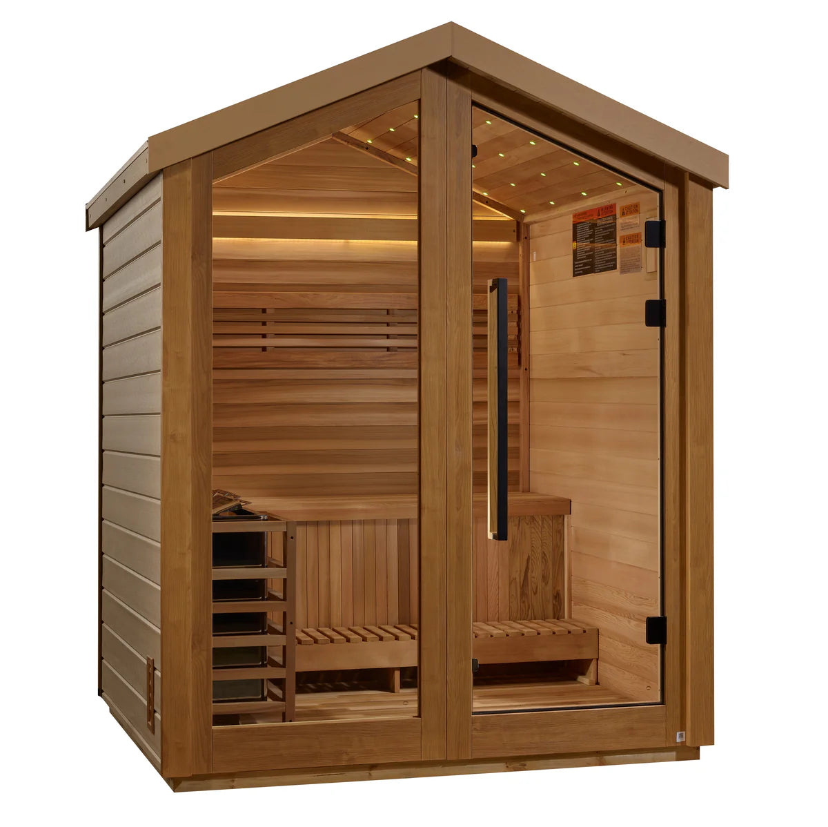Savonlinna 3 Person Outdoor Traditional Sauna - Canadian Red Cedar Interior