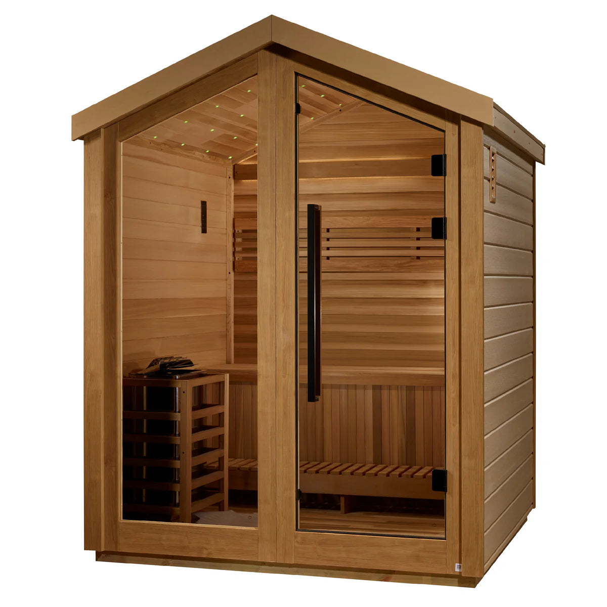 Savonlinna 3 Person Outdoor Traditional Sauna - Canadian Red Cedar Interior