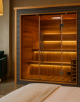 Golden Designs Bergen 6 Person Outdoor-Indoor Traditional Sauna - Canadian Red Cedar Interior