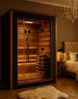 Golden Designs Narvik 2 Person Outdoor-Indoor Traditional Sauna - Canadian Red Cedar Interior