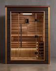 Golden Designs Narvik 2 Person Outdoor-Indoor Traditional Sauna - Canadian Red Cedar Interior