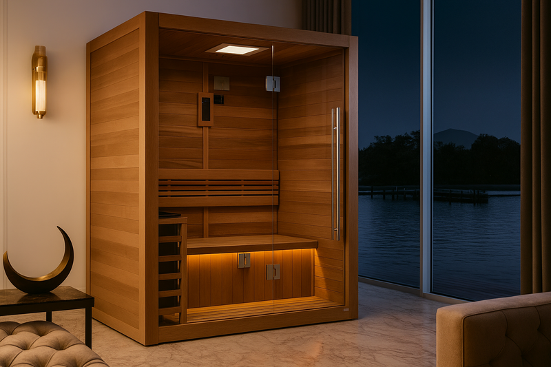 Hanko 2-3 Person Traditional Sauna - Canadian Red Cedar Interior