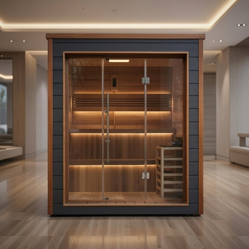 Golden Designs Bergen 6 Person Outdoor-Indoor Traditional Sauna - Canadian Red Cedar Interior