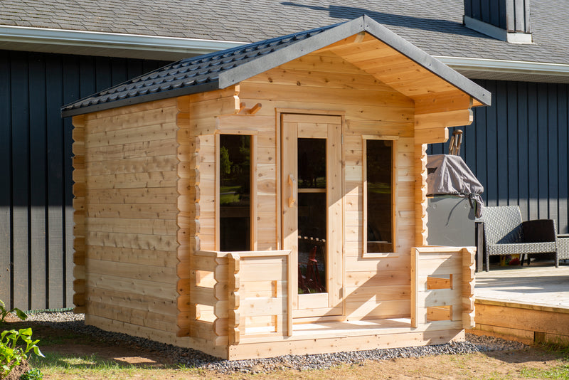 Dundalk LeisureCraft Canadian Timber Georgian Cabin Sauna with Porch