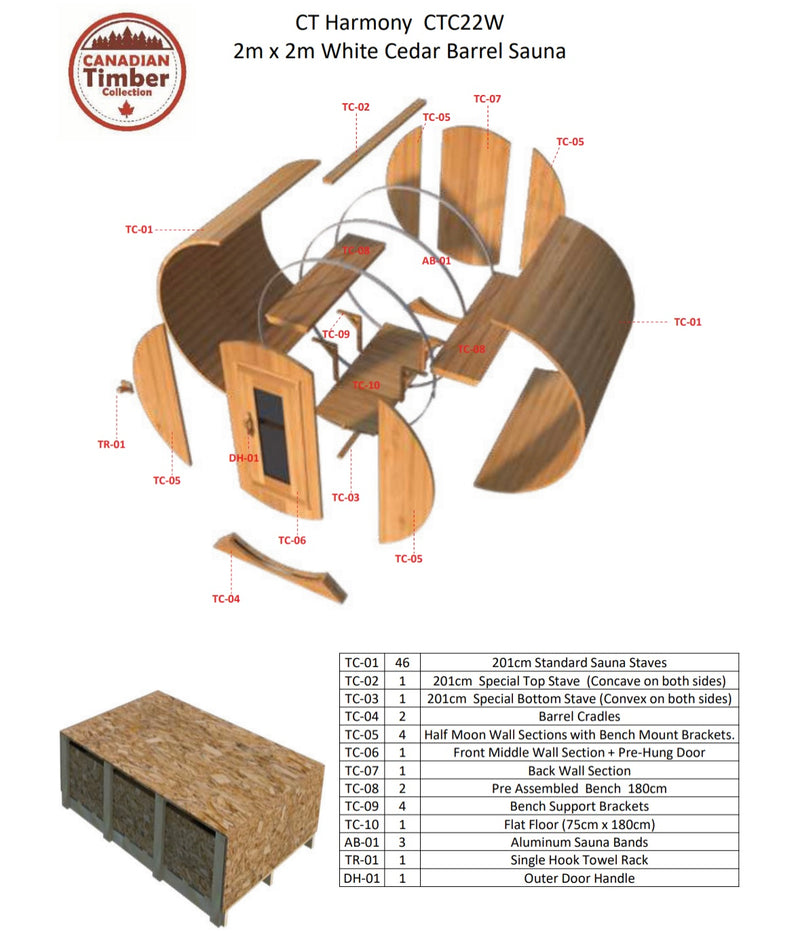 Dundalk LeisureCraft Canadian Timber Harmony Barrel Sauna