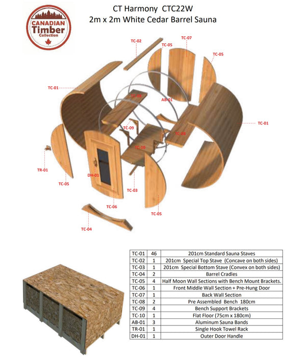Dundalk LeisureCraft Canadian Timber Harmony Barrel Sauna
