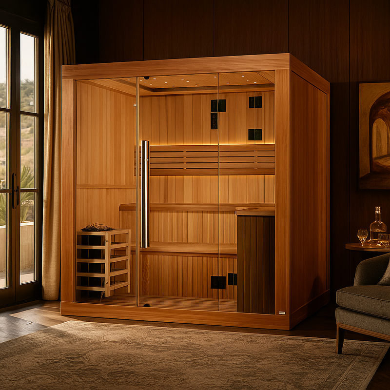 2025 Osla Edition 6 Person Traditional Sauna - Canadian Red Cedar Interior and Pacific Premium Clear Cedar Exterior