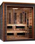 Karlstad 6 Person Outdoor-Indoor PureTech Hybrid Full Spectrum Sauna – Canadian Red Cedar Interior