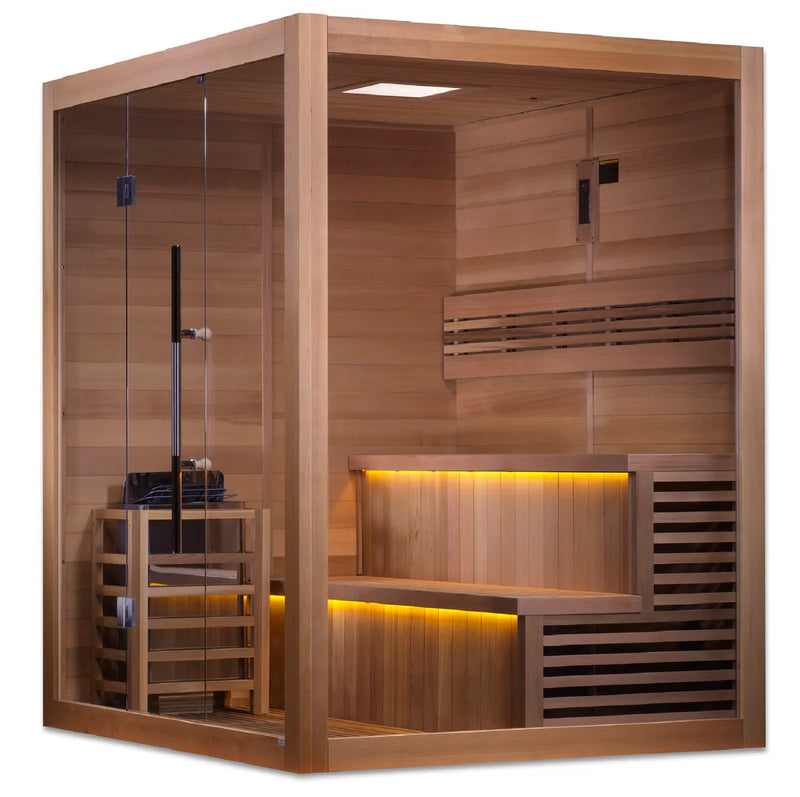 Kuusamo 6 Person Traditional Sauna - Canadian Red Cedar Interior