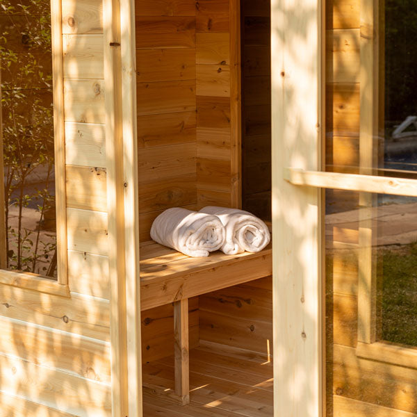 Dundalk LeisureCraft Canadian Timber Georgian Cabin Sauna with Changeroom