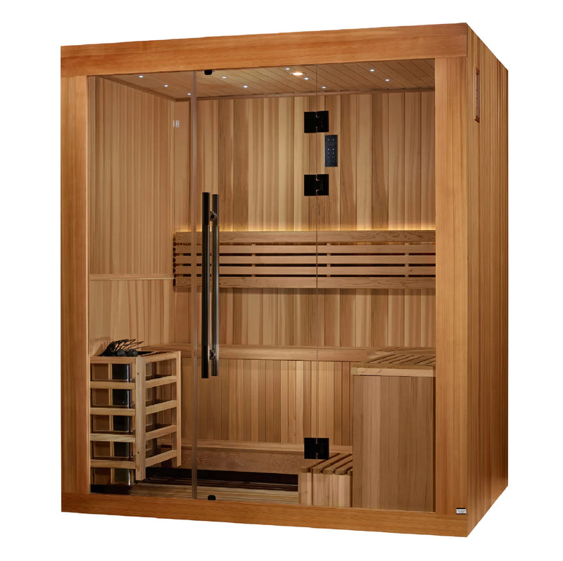 2025  "Copenhagen Edition" 3 Person Traditional Sauna Canadian Red Cedar Interior and Pacific Premium Clear Cedar Exterior