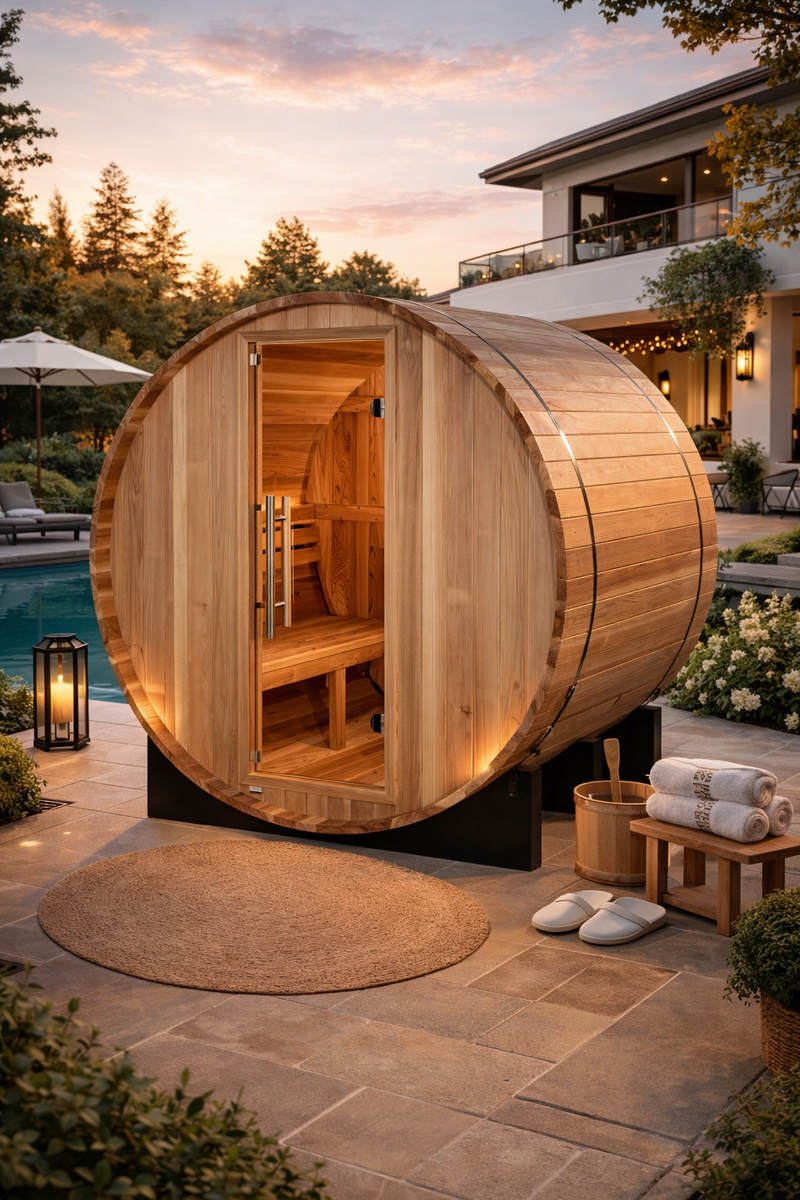 Moritz 2 Person Barrel Traditional Steam Sauna – Pacific Cedar