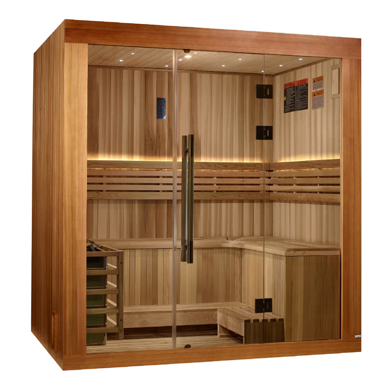 2025  "Copenhagen Edition" 3 Person Traditional Sauna Canadian Red Cedar Interior and Pacific Premium Clear Cedar Exterior