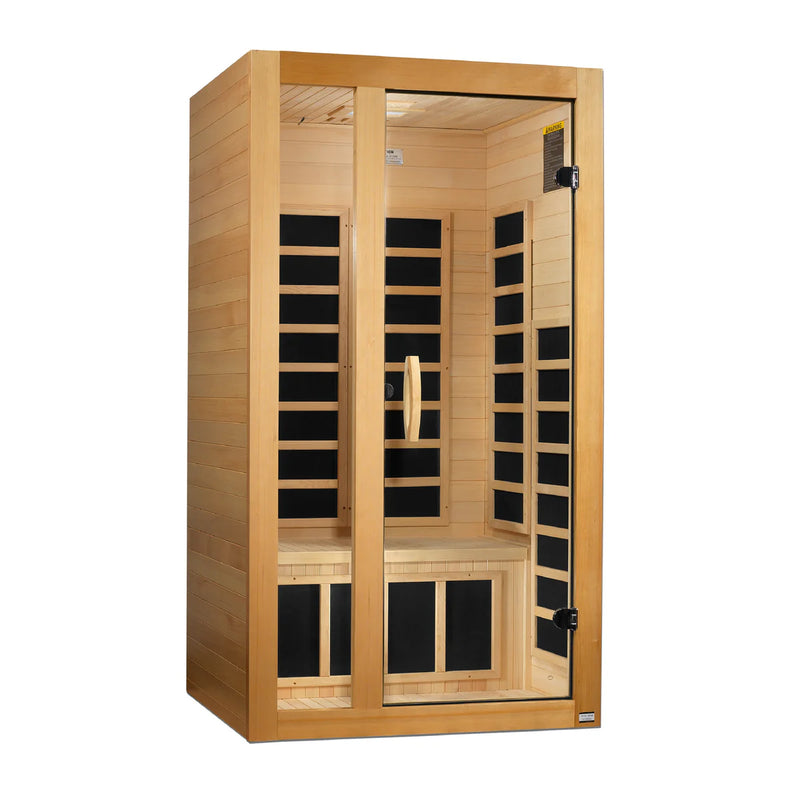 Dynamic Gracia 1-2 Person Low EMF - FAR Infrared Sauna - Natural Hemlock