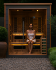 Karlstad 6 Person Outdoor-Indoor PureTech Hybrid Full Spectrum Sauna – Canadian Red Cedar Interior