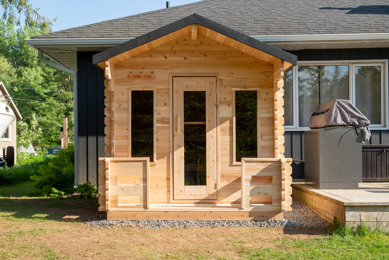 Dundalk LeisureCraft Canadian Timber Georgian Cabin Sauna with Porch