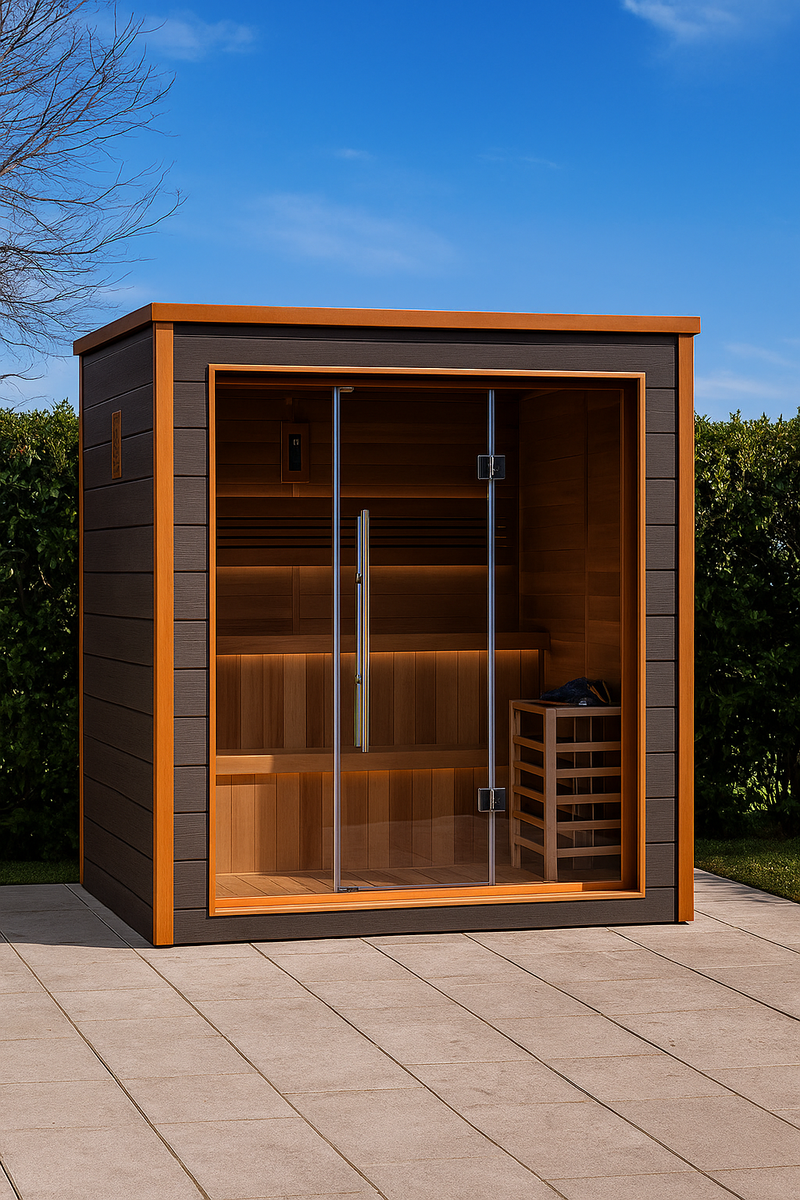 Golden Designs Bergen 6 Person Outdoor-Indoor Traditional Sauna - Canadian Red Cedar Interior