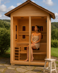 Golden Designs Carinthia 3 Person Hybrid PureTech™ Full Spectrum IR Outdoor Sauna - Canadian Hemlock