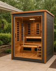 Karlstad 6 Person Outdoor-Indoor PureTech Hybrid Full Spectrum Sauna – Canadian Red Cedar Interior