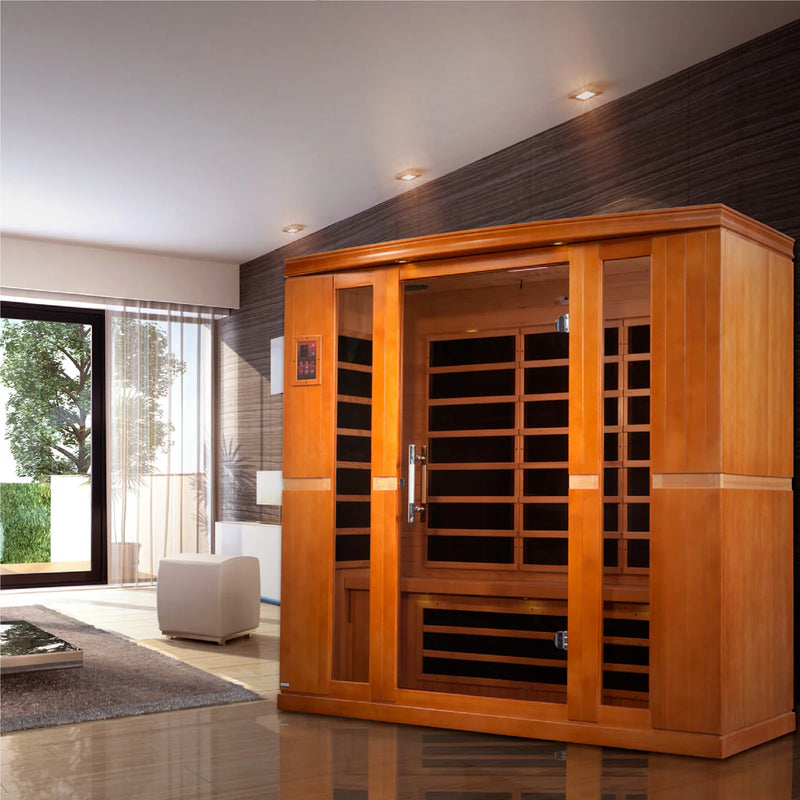 Dynamic Bergamo 4 Person Low EMF - Far Infrared Sauna - Natural Hemlock