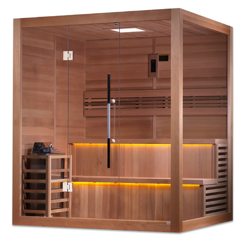Kuusamo 6 Person Traditional Sauna - Canadian Red Cedar Interior