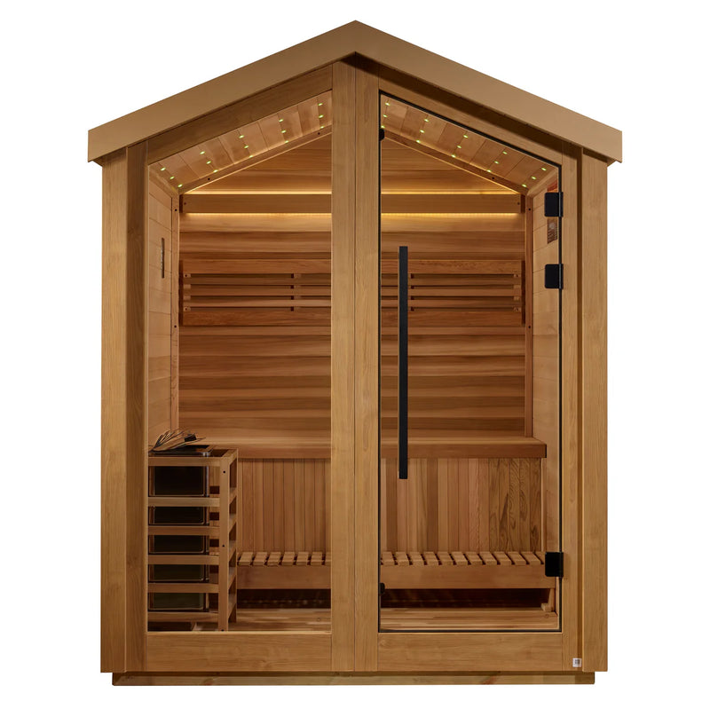 Savonlinna 3 Person Outdoor Traditional Sauna - Canadian Red Cedar Interior