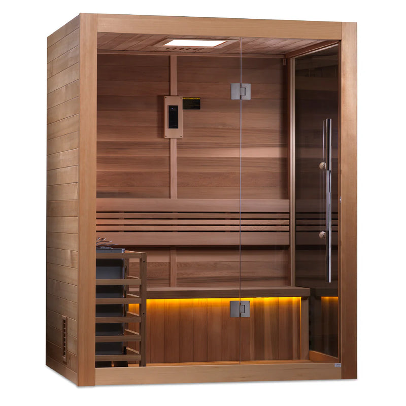 Hanko 2-3 Person Traditional Sauna - Canadian Red Cedar Interior