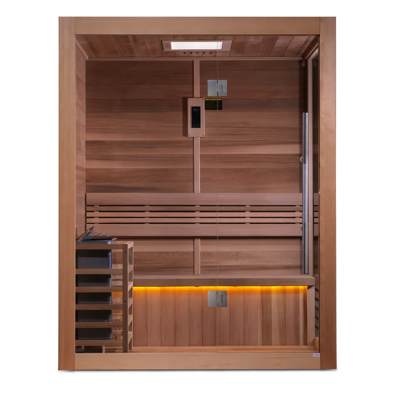 Hanko 2-3 Person Traditional Sauna - Canadian Red Cedar Interior