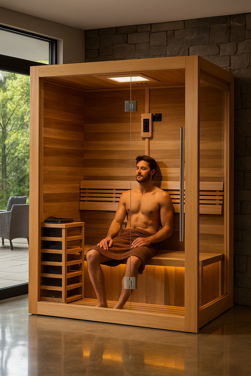 Hanko 2-3 Person Traditional Sauna - Canadian Red Cedar Interior