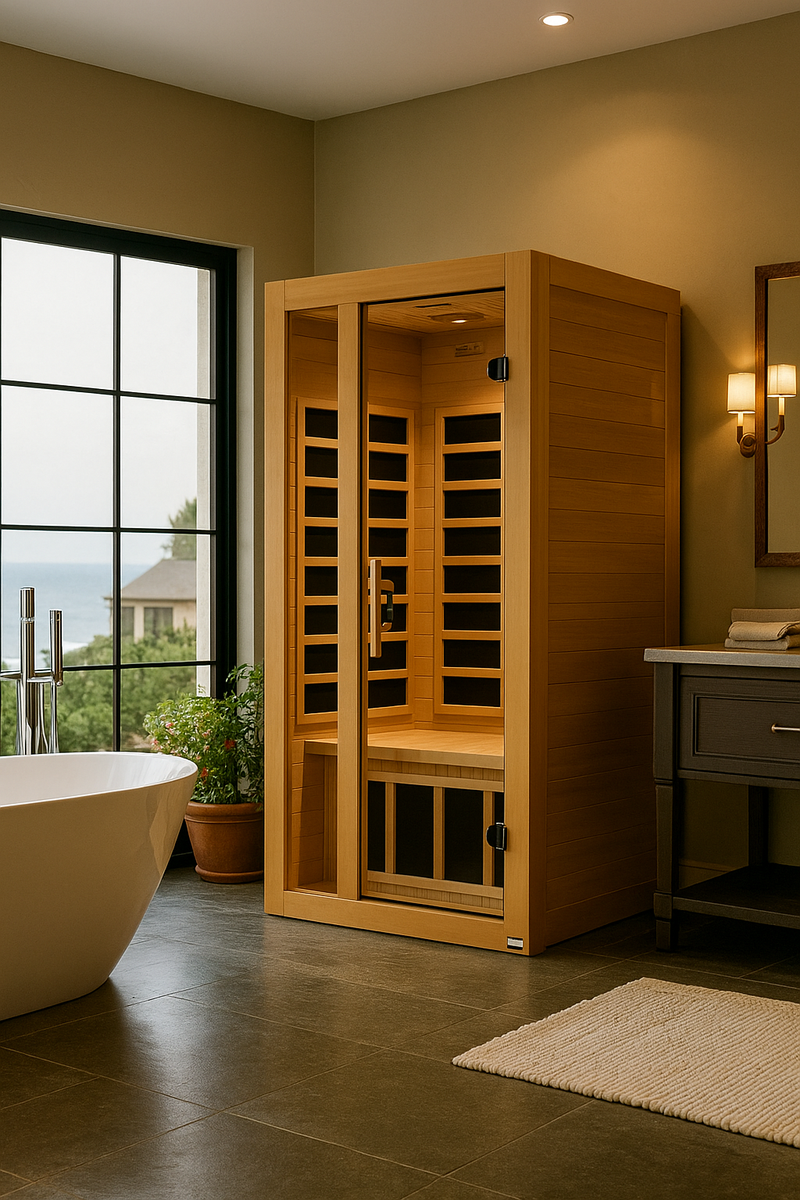Dynamic Gracia 1-2 Person Low EMF - FAR Infrared Sauna - Natural Hemlock