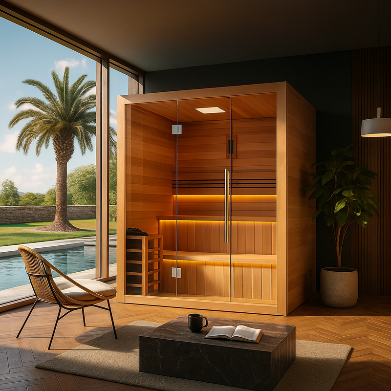 Kuusamo 6 Person Traditional Sauna - Canadian Red Cedar Interior