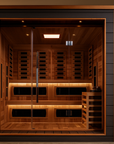 Karlstad 6 Person Outdoor-Indoor PureTech Hybrid Full Spectrum Sauna – Canadian Red Cedar Interior