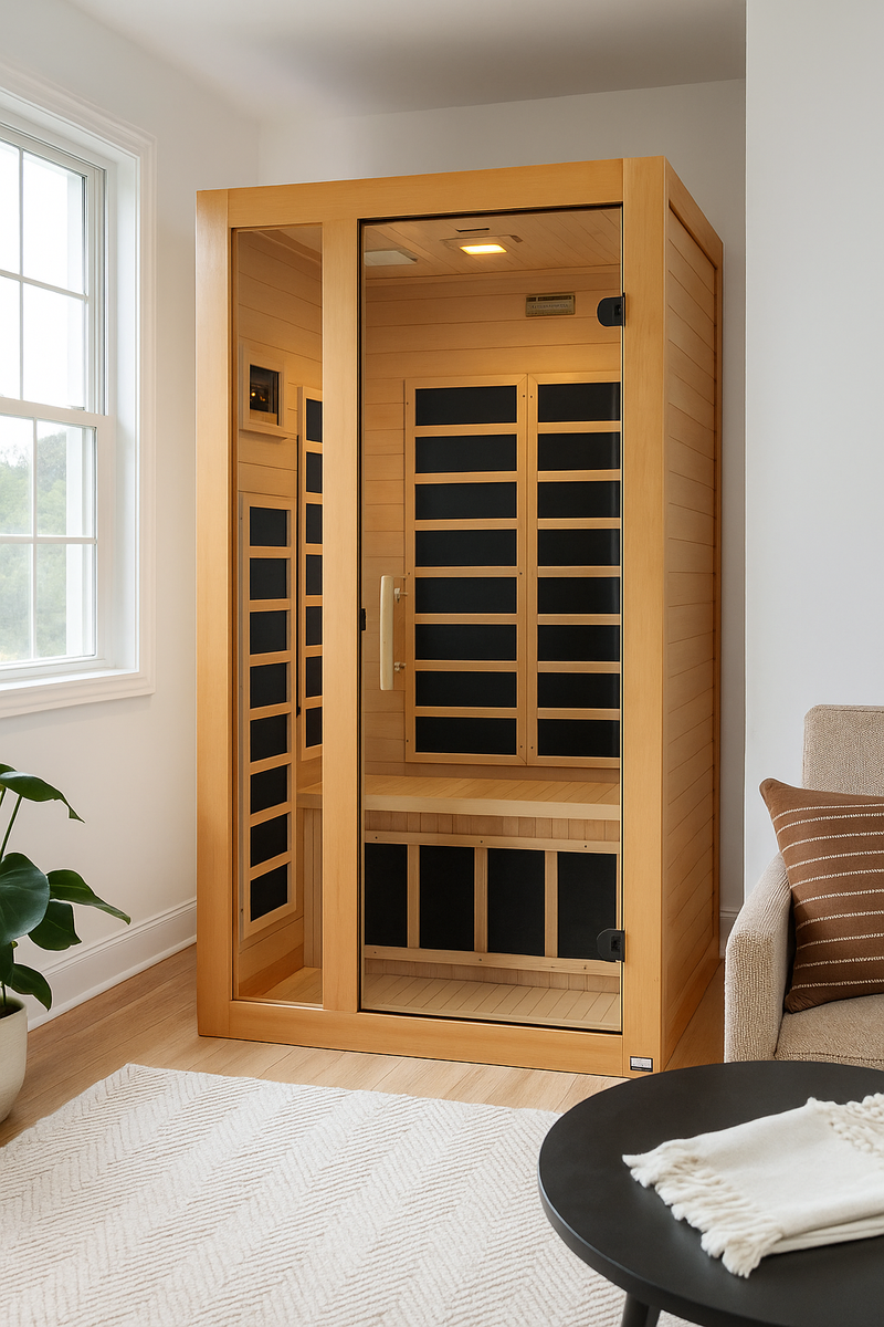 Dynamic Gracia 1-2 Person Low EMF - FAR Infrared Sauna - Natural Hemlock