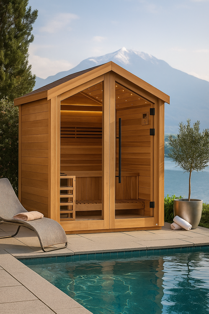 Savonlinna 3 Person Outdoor Traditional Sauna - Canadian Red Cedar Interior