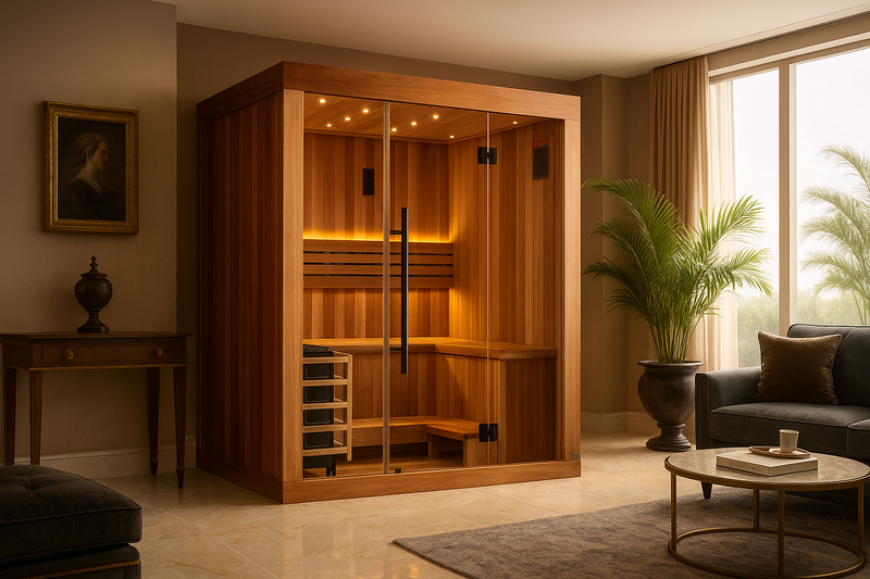 2025  "Copenhagen Edition" 3 Person Traditional Sauna Canadian Red Cedar Interior and Pacific Premium Clear Cedar Exterior