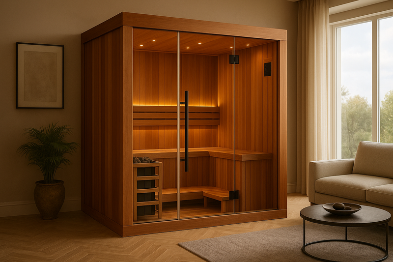 2025  "Copenhagen Edition" 3 Person Traditional Sauna Canadian Red Cedar Interior and Pacific Premium Clear Cedar Exterior