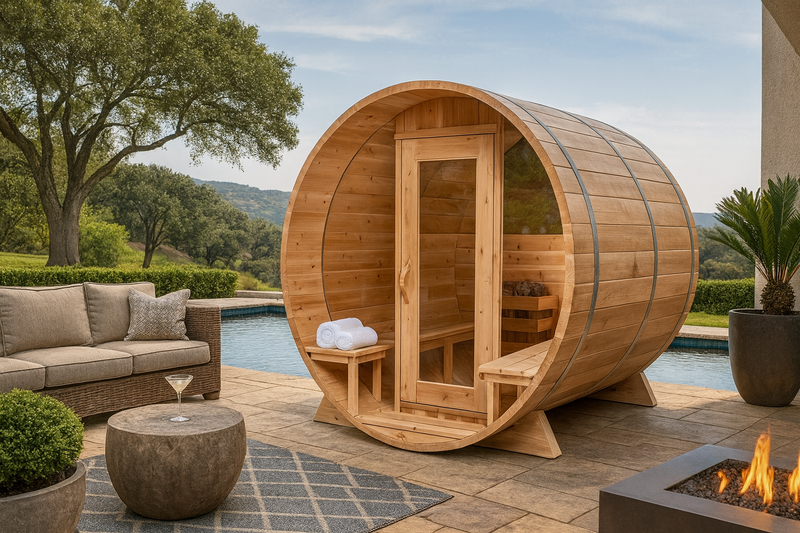 Dundalk LeisureCraft Clear Cedar Barrel Saunas