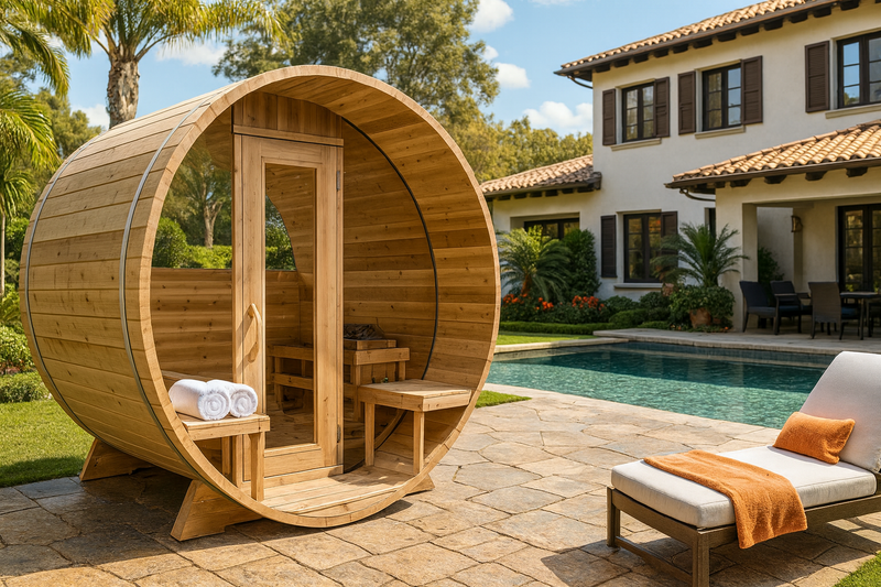 Dundalk LeisureCraft Clear Cedar Barrel Saunas