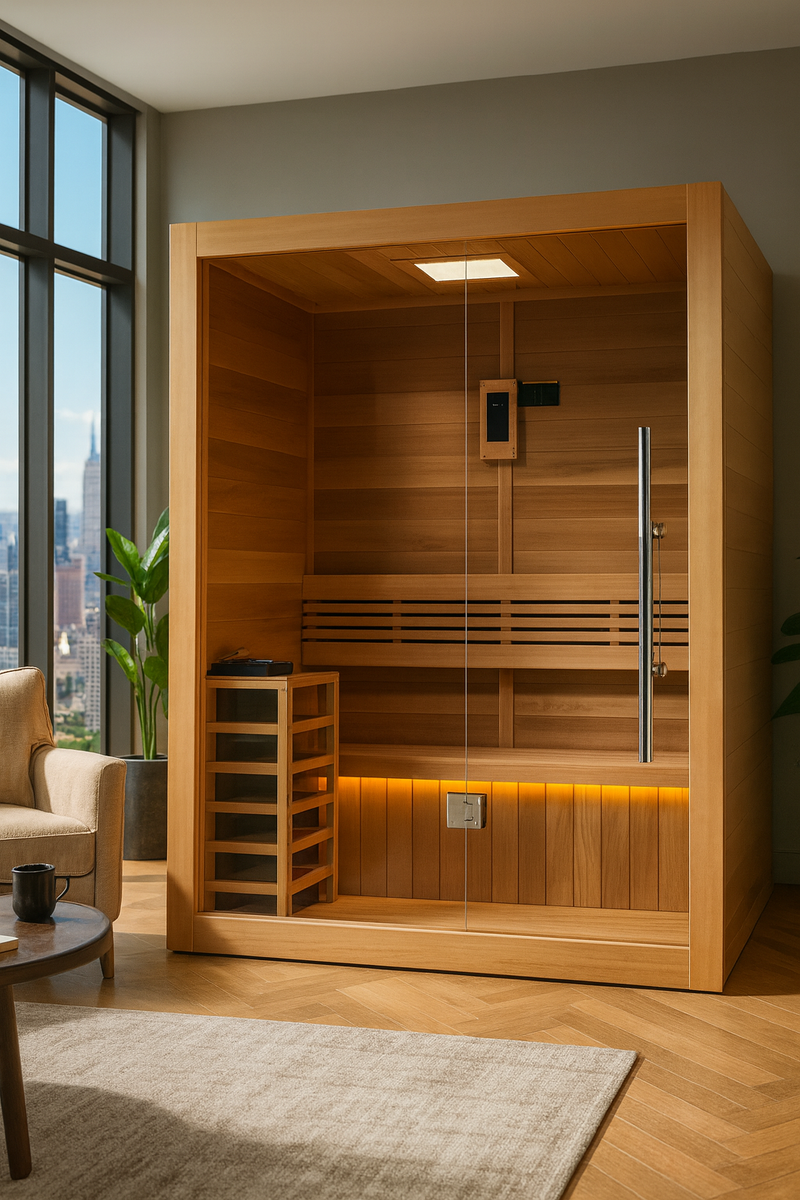 Hanko 2-3 Person Traditional Sauna - Canadian Red Cedar Interior