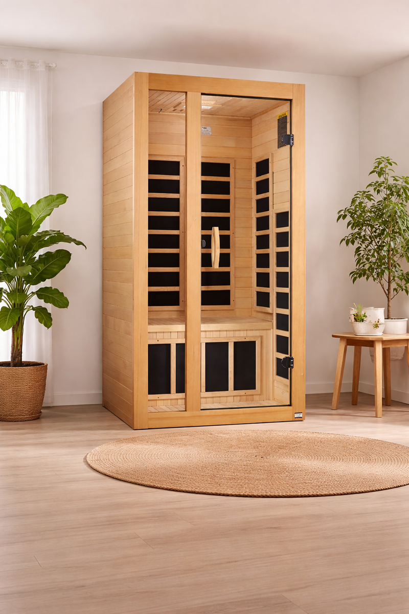 Dynamic Gracia 1-2 Person Low EMF - FAR Infrared Sauna - Natural Hemlock