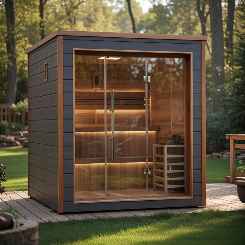 Golden Designs Bergen 6 Person Outdoor-Indoor Traditional Sauna - Canadian Red Cedar Interior
